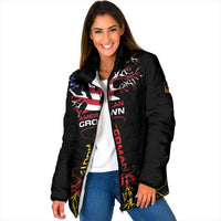 German American Heritage Month Padded Jacket USA Grown Germany Roots Tree Flag Pattern