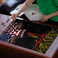 German American Heritage Month Puzzle USA Grown Germany Roots Tree Flag Pattern