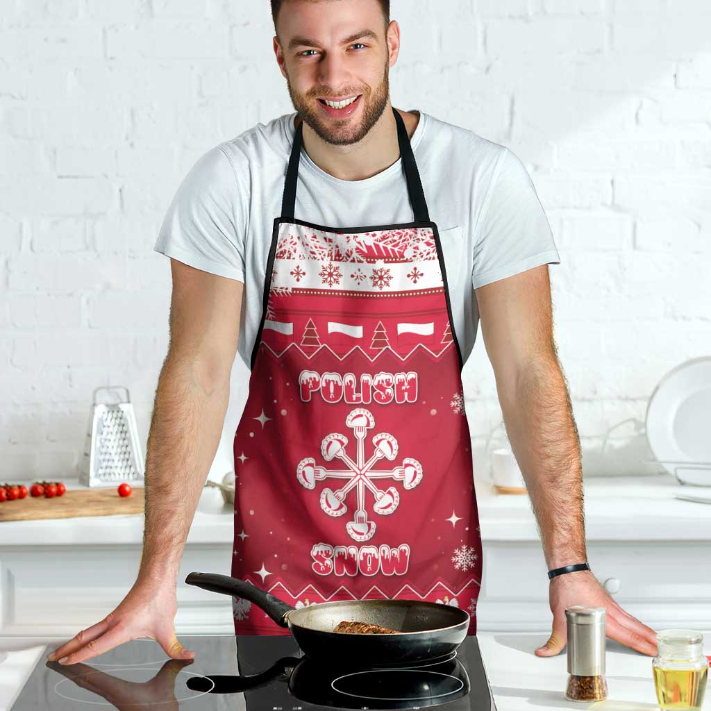 Poland Christmas Apron Pierogi Polish Snow - Wonder Print Shop