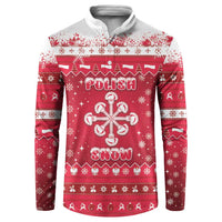 Poland Christmas Button Sweatshirt Pierogi Polish Snow - Wonder Print Shop