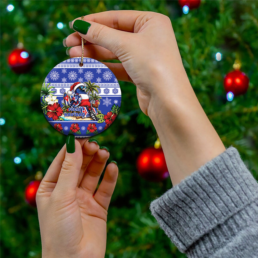 Cuba Christmas Ceramic Ornament This Tocororo Bird Needs A Beach Retreat