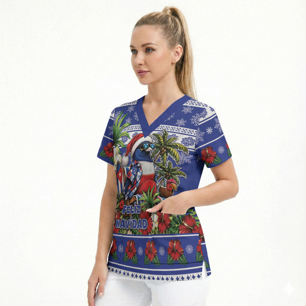 Cuba Christmas Scrub Top This Tocororo Bird Needs A Beach Retreat