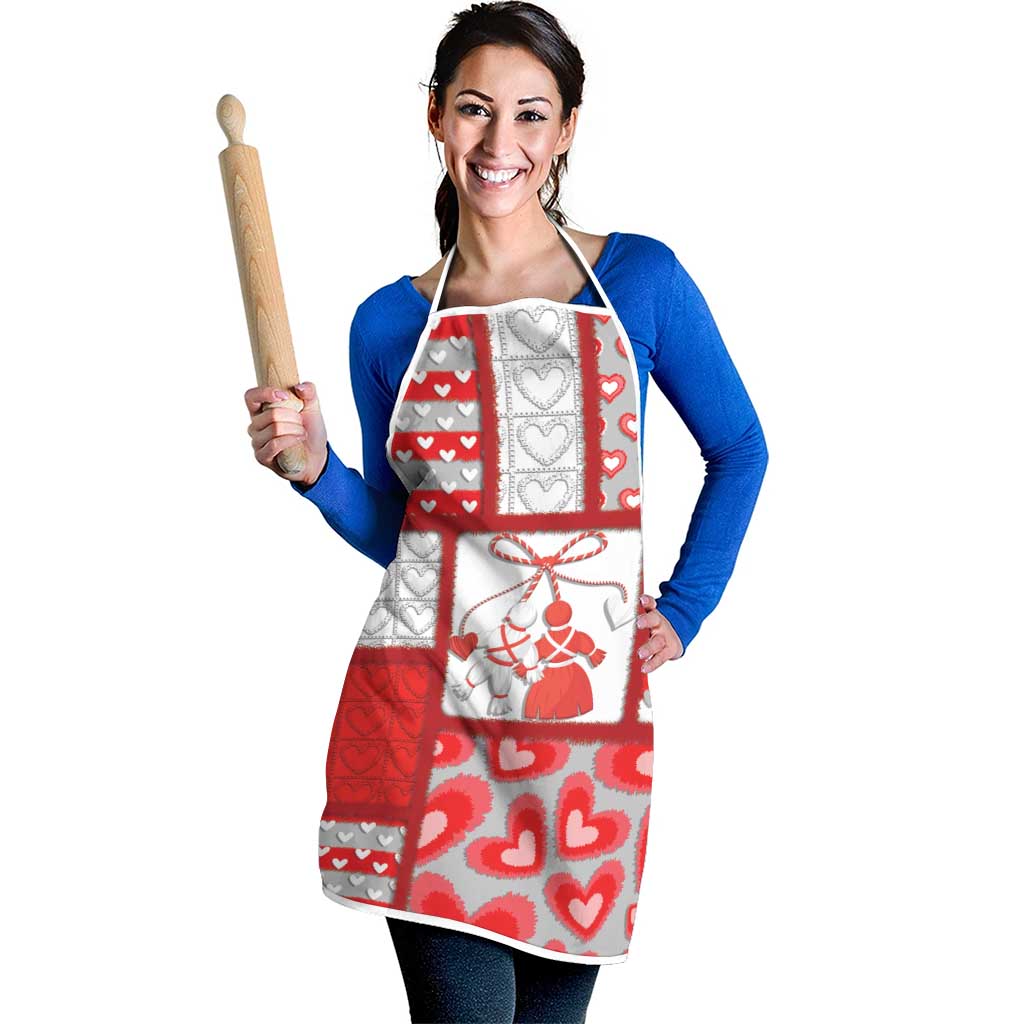 Romania Valentine's Day Apron Martenitsi With Hearts Knitting Effect