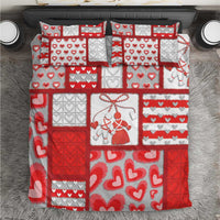 Romania Valentine's Day Bedding Set Martenitsi With Hearts Knitting Effect