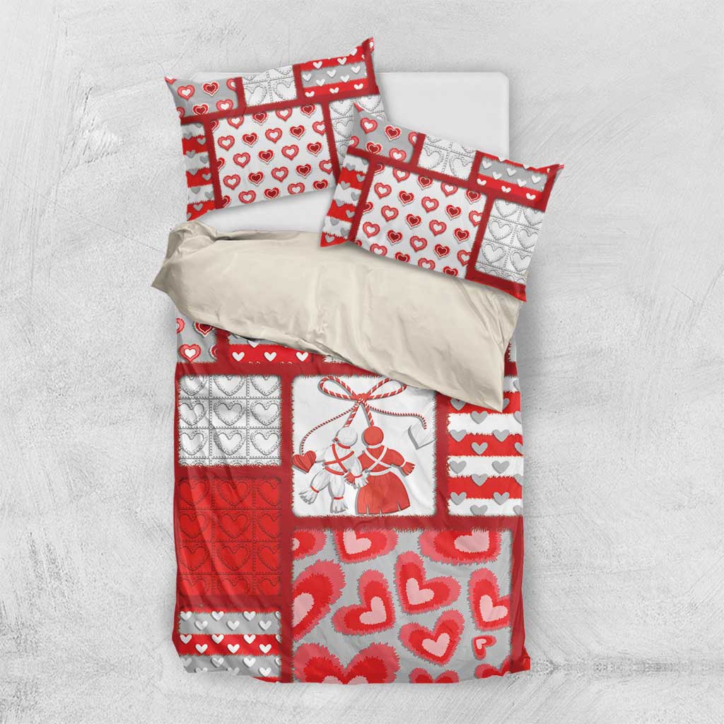 Romania Valentine's Day Bedding Set Martenitsi With Hearts Knitting Effect
