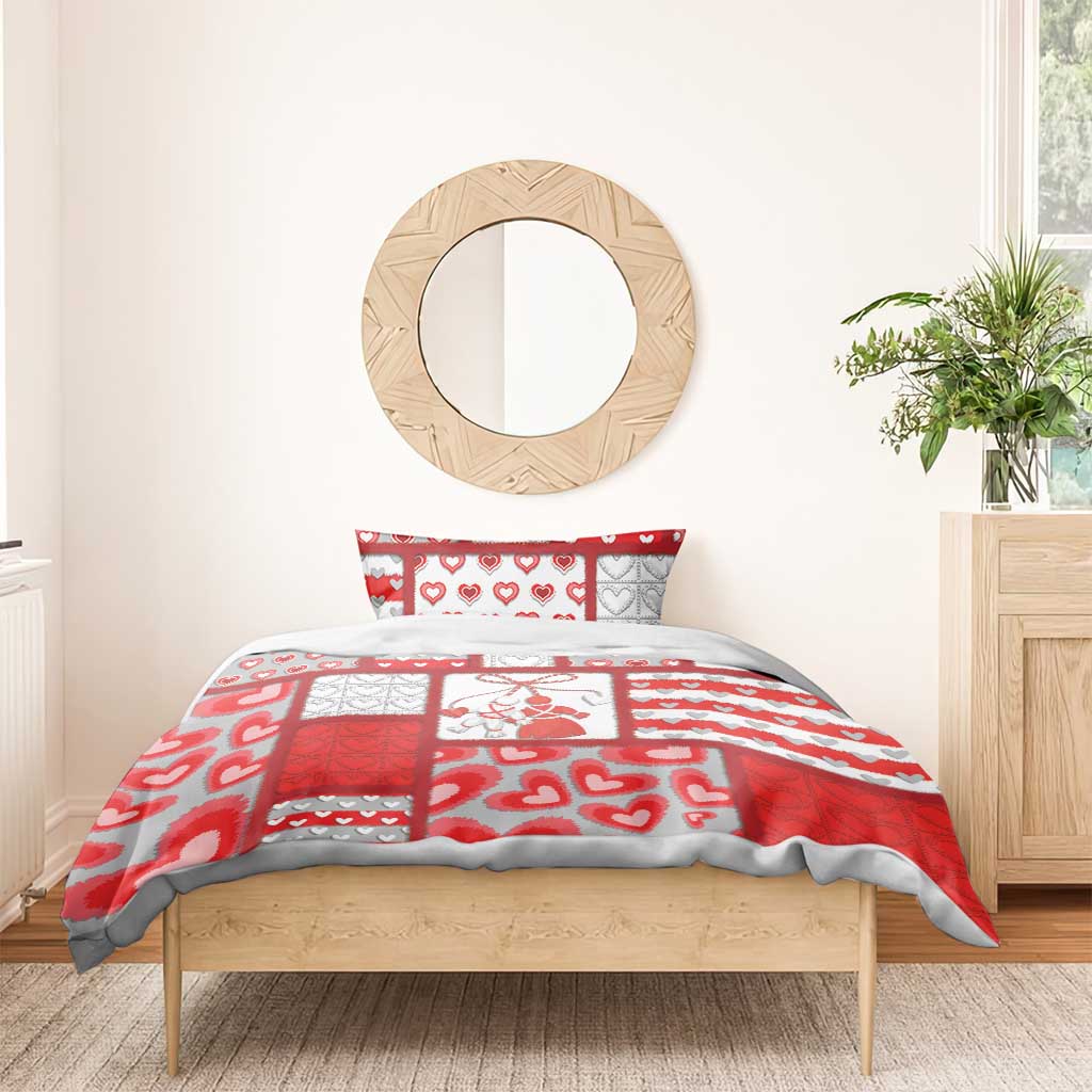 Romania Valentine's Day Bedding Set Martenitsi With Hearts Knitting Effect