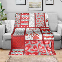Romania Valentine's Day Blanket Martenitsi With Hearts Knitting Effect