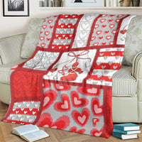Romania Valentine's Day Blanket Martenitsi With Hearts Knitting Effect