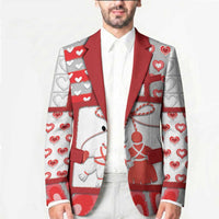 Personalized Romania Valentine's Day Blazer Martenitsi With Hearts Knitting Effect