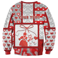 Personalized Romania Valentine's Day Sweatshirt Martenitsi With Hearts Knitting Effect