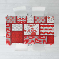 Romania Valentine's Day Tablecloth Martenitsi With Hearts Knitting Effect