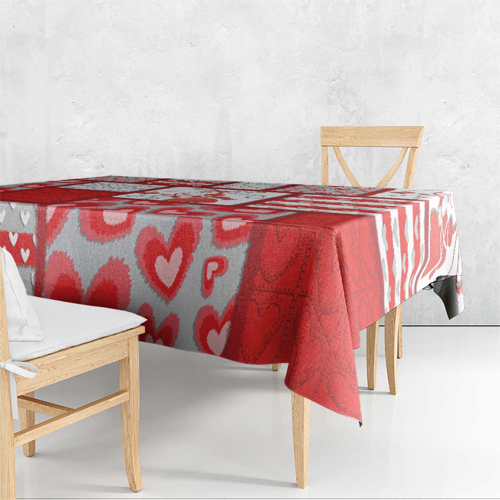 Romania Valentine's Day Tablecloth Martenitsi With Hearts Knitting Effect