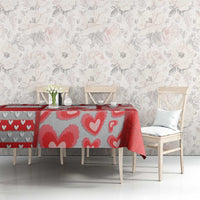 Romania Valentine's Day Tablecloth Martenitsi With Hearts Knitting Effect