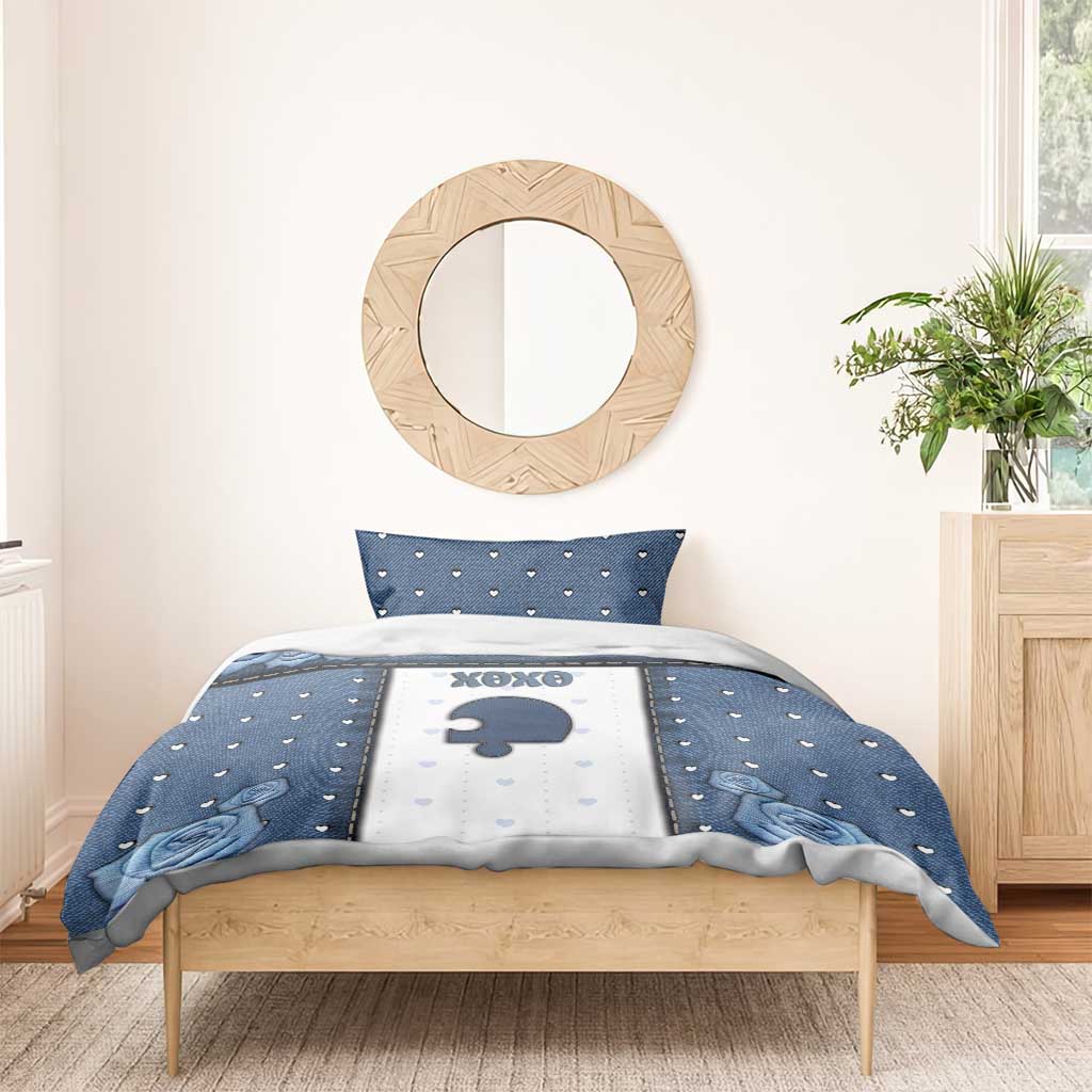 XOXO Valentine's Day Bedding Set Remaining Piece Old Denim Fabric Effect