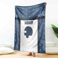 XOXO Valentine's Day Blanket Remaining Piece Old Denim Fabric Effect