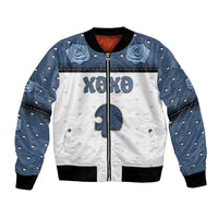 Personalized XOXO Valentine's Day Bomber Jacket Remaining Piece Old Denim Fabric Effect