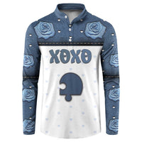 Personalized XOXO Valentine's Day Button Sweatshirt Remaining Piece Old Denim Fabric Effect