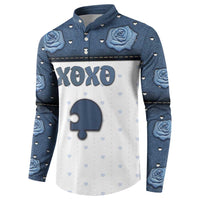 Personalized XOXO Valentine's Day Button Sweatshirt Remaining Piece Old Denim Fabric Effect