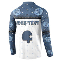 Personalized XOXO Valentine's Day Button Sweatshirt Remaining Piece Old Denim Fabric Effect