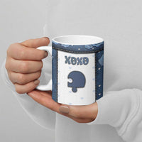 Personalized XOXO Valentine's Day Ceramic Mug Remaining Piece Old Denim Fabric Effect