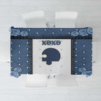 XOXO Valentine's Day Tablecloth Remaining Piece Old Denim Fabric Effect