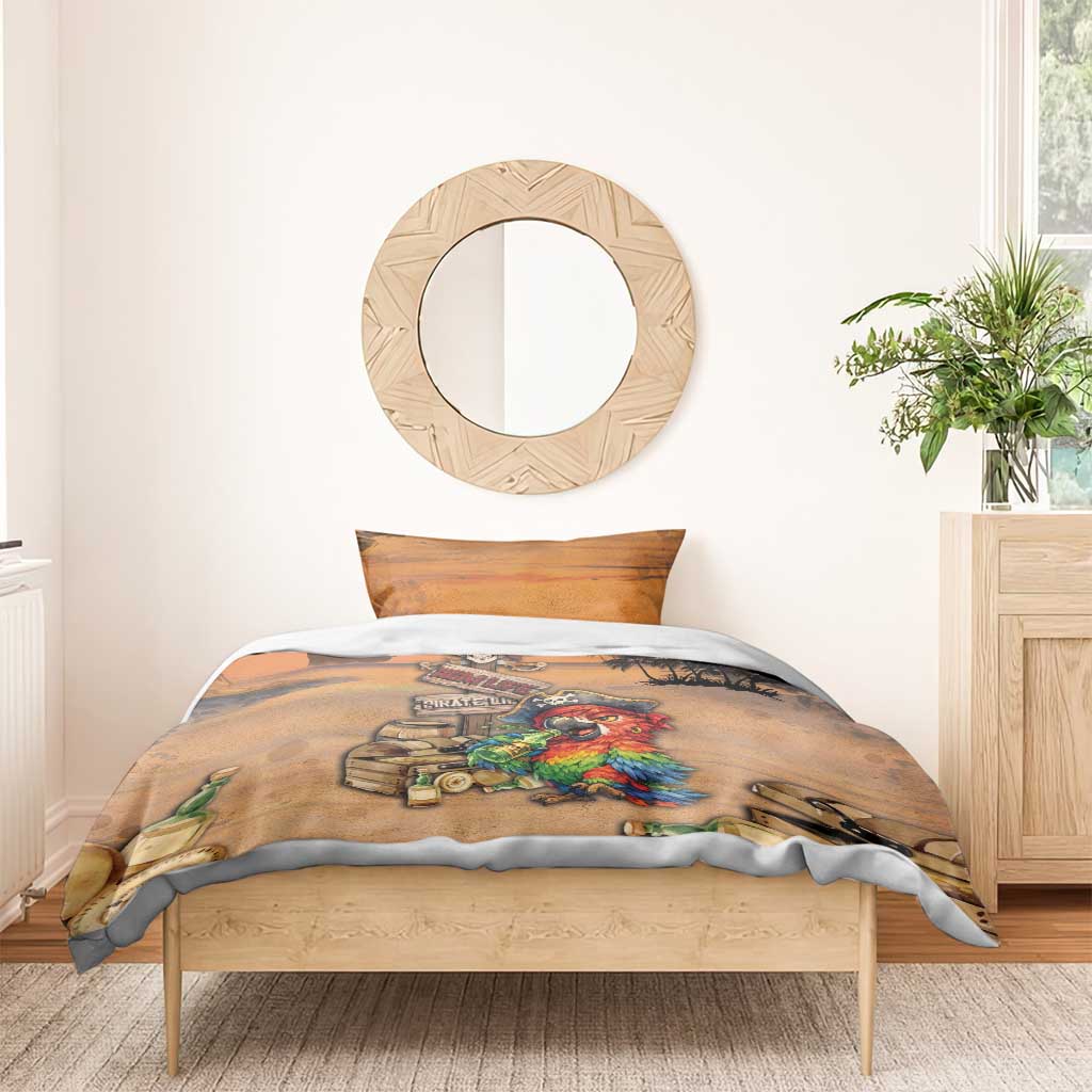 Drunken Pirate Parrot Bedding Set Tropical Vibe
