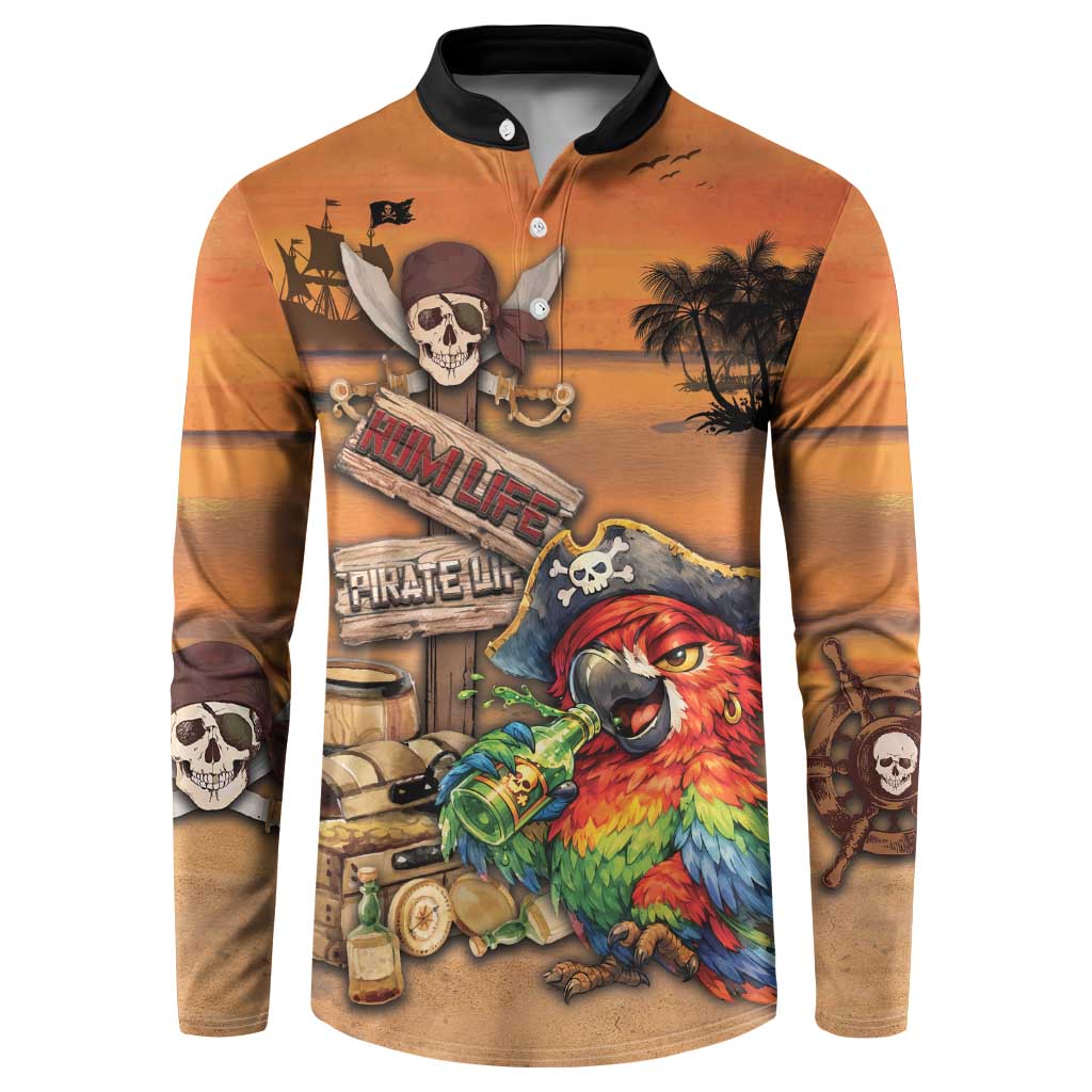Personalized Drunken Pirate Parrot Button Sweatshirt Tropical Vibe