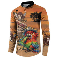 Personalized Drunken Pirate Parrot Button Sweatshirt Tropical Vibe