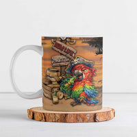 Personalized Drunken Pirate Parrot Ceramic Mug Tropical Vibe
