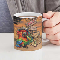 Personalized Drunken Pirate Parrot Ceramic Mug Tropical Vibe
