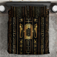Egypt Cartouche Bedding Set Gold Pharaoh Hieroglyphics Patterns