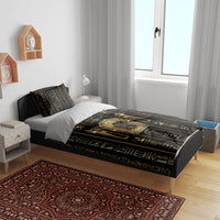 Egypt Cartouche Bedding Set Gold Pharaoh Hieroglyphics Patterns