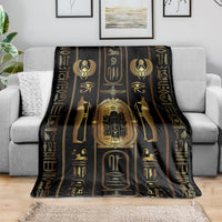 Egypt Cartouche Blanket Gold Pharaoh Hieroglyphics Patterns