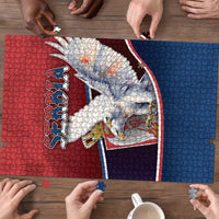 Serbia Puzzle White Double Headed Eagle With Coat Of Arms - Wonder Print Shop