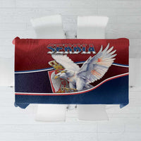 Serbia Tablecloth White Double Headed Eagle With Coat Of Arms - Wonder Print Shop