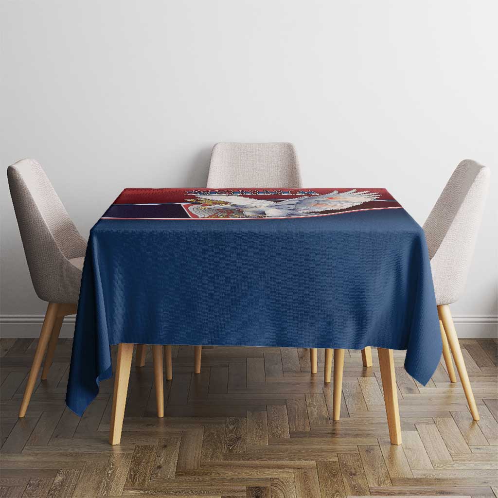Serbia Tablecloth White Double Headed Eagle With Coat Of Arms - Wonder Print Shop