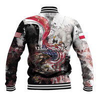 Personalized Polish American Heritage Month Baseball Jacket Two Eagles Soar Above The National Flag