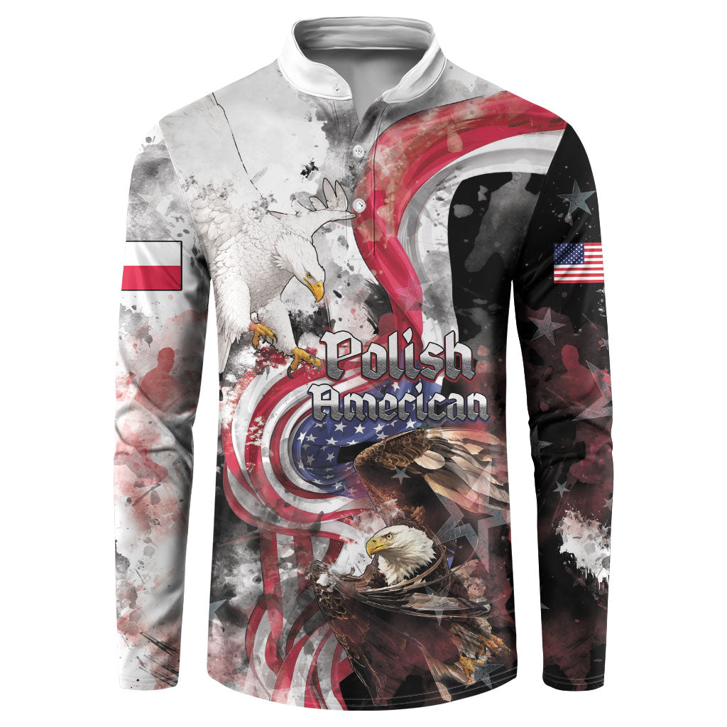 Personalized Polish American Heritage Month Button Sweatshirt Two Eagles Soar Above The National Flag