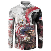 Personalized Polish American Heritage Month Button Sweatshirt Two Eagles Soar Above The National Flag