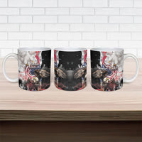 Personalized Polish American Heritage Month Ceramic Mug Two Eagles Soar Above The National Flag