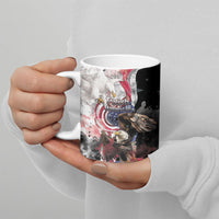 Personalized Polish American Heritage Month Ceramic Mug Two Eagles Soar Above The National Flag