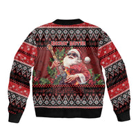 Guitar Christmas Bomber Jacket Rocking Santa - Wonder Print Shop