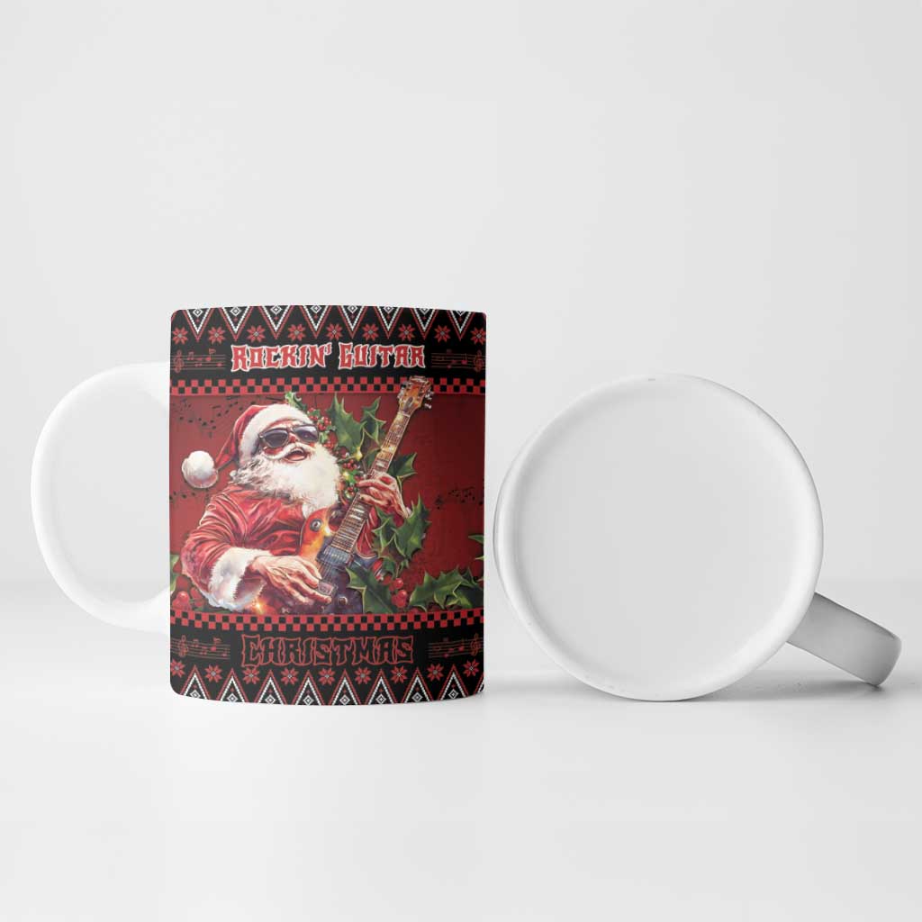 Guitar Christmas Ceramic Mug Rocking Santa - Wonder Print Shop