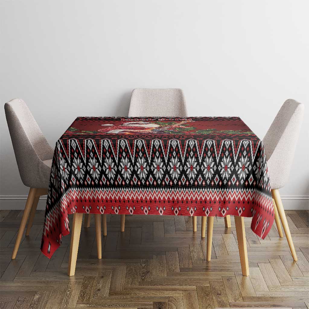 Guitar Christmas Tablecloth Rocking Santa - Wonder Print Shop