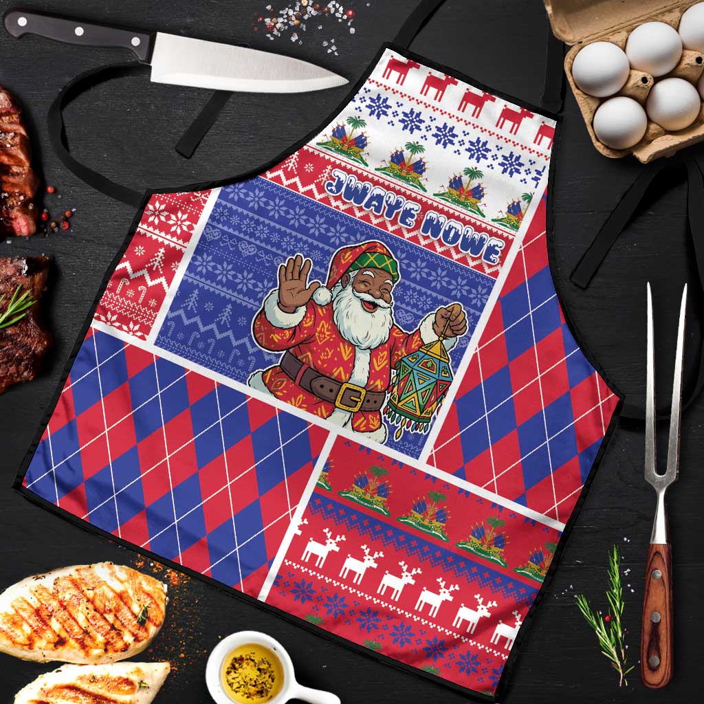 Haiti Christmas Apron Santa With Fanal Haitian Patchwork Style - Wonder Print Shop