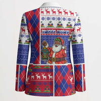 Haiti Christmas Blazer Santa With Fanal Haitian Patchwork Style - Wonder Print Shop