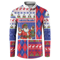 Haiti Christmas Button Sweatshirt Santa With Fanal Haitian Patchwork Style - Wonder Print Shop