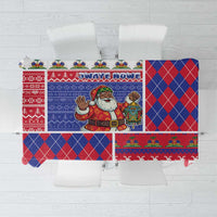 Haiti Christmas Tablecloth Santa With Fanal Haitian Patchwork Style - Wonder Print Shop