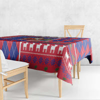 Haiti Christmas Tablecloth Santa With Fanal Haitian Patchwork Style - Wonder Print Shop