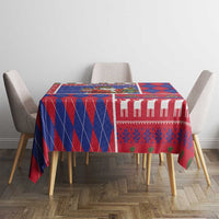 Haiti Christmas Tablecloth Santa With Fanal Haitian Patchwork Style - Wonder Print Shop
